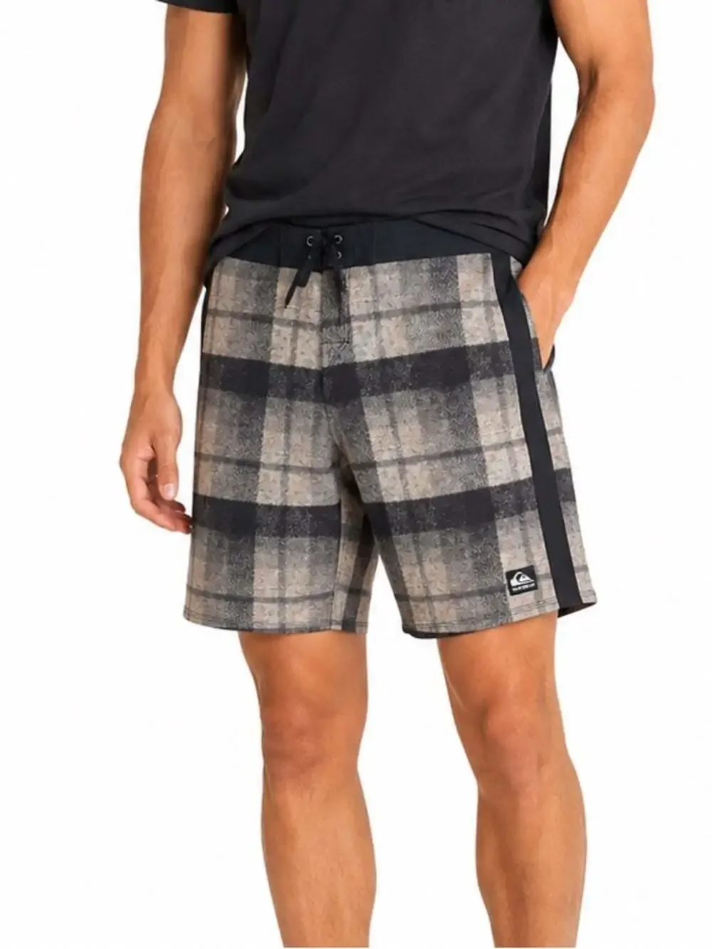 Quicksilver Men's Black Grey Hybrid Swim Board Shorts Size Large 1393